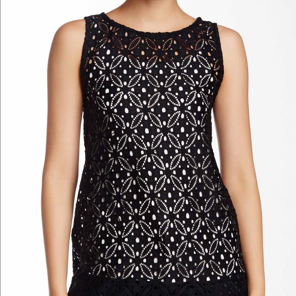 Kensie Open Back Lace Knit Top